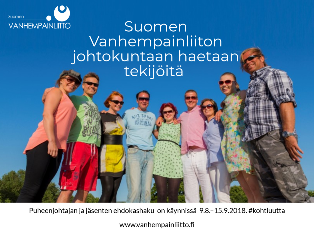 Suomen vanhempainliiton johtokuntaan haetaan tekijöitä